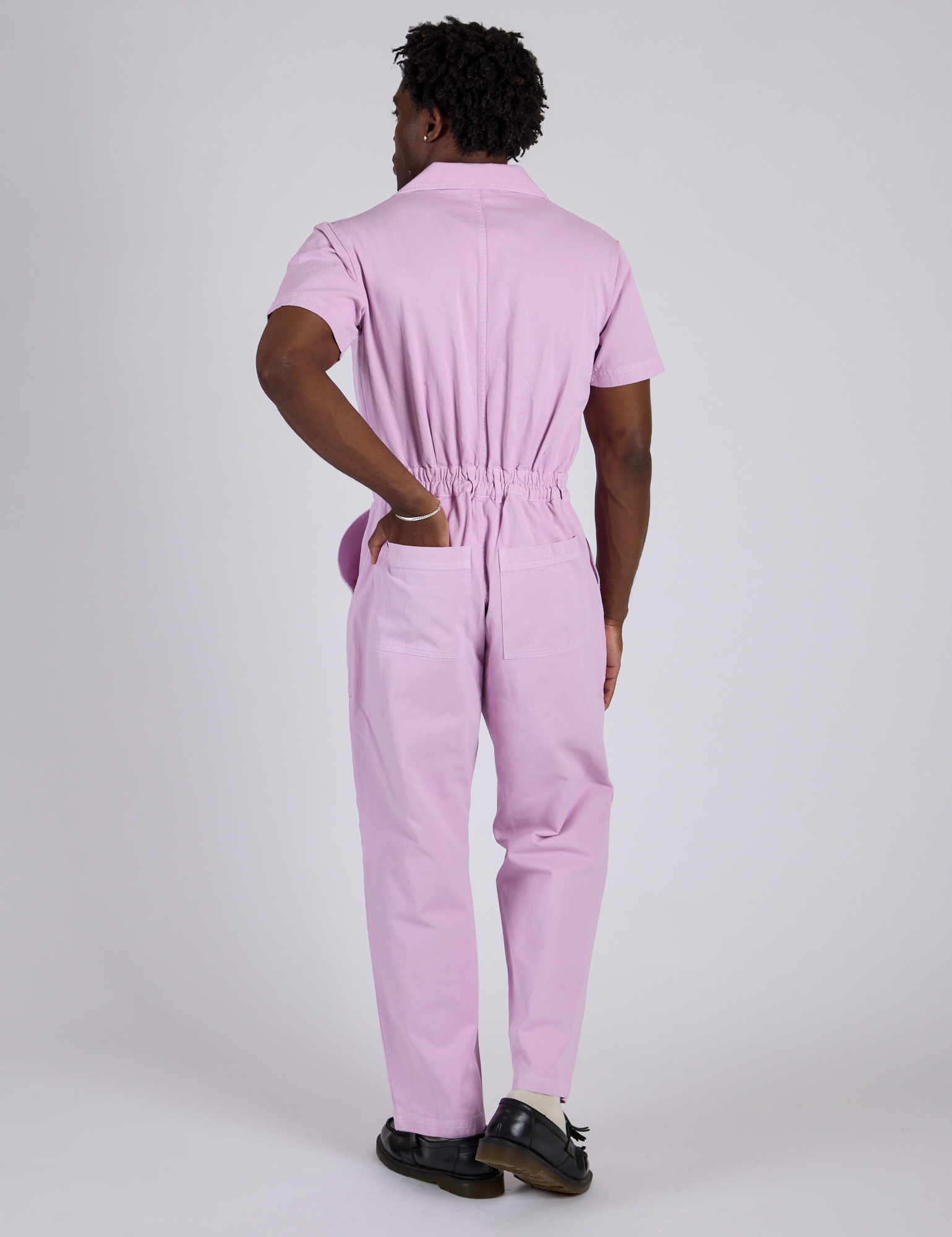 Short Sleeve Jumpsuit - Lilac Purple