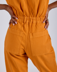 Short Sleeve Jumpsuit - Creamsicle Orange