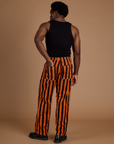 Black Stripe Work Pants - Construction Orange