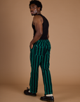 Black Stripe Work Pants - Hunter Green