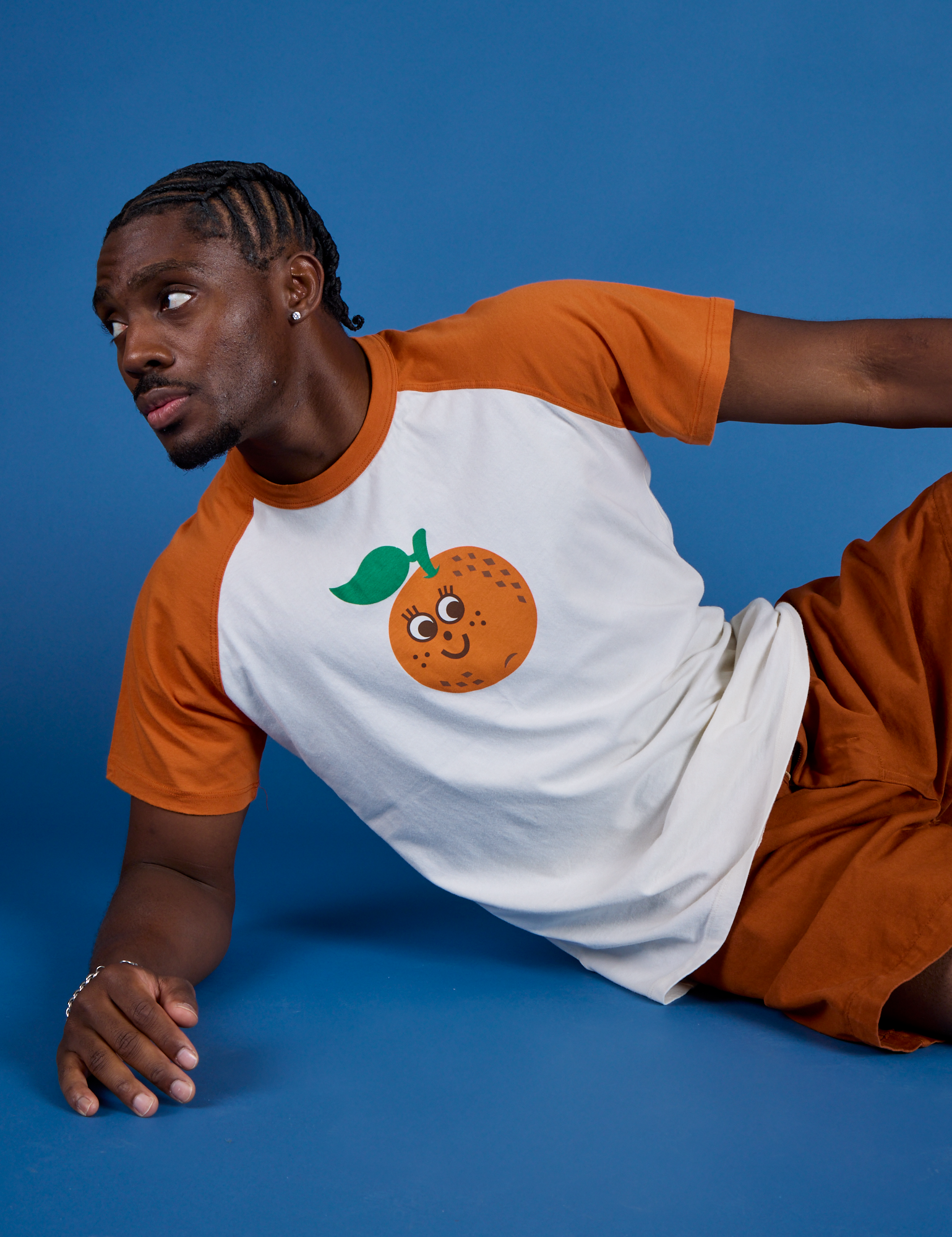 Produce Raglan Tee in Orange on Isaac