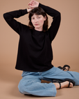 Long Sleeve Burly Tee in Basic Black worn by Alex