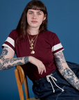 Painted Vintage Tee in Red Wine on Sydney
