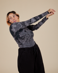 Long Sleeve Baby Tee in Black Magic Waters on Tiara