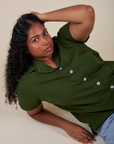 Pantry Button-Up in Evergreen on Meghna