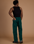 Black Stripe Work Pants - Hunter Green