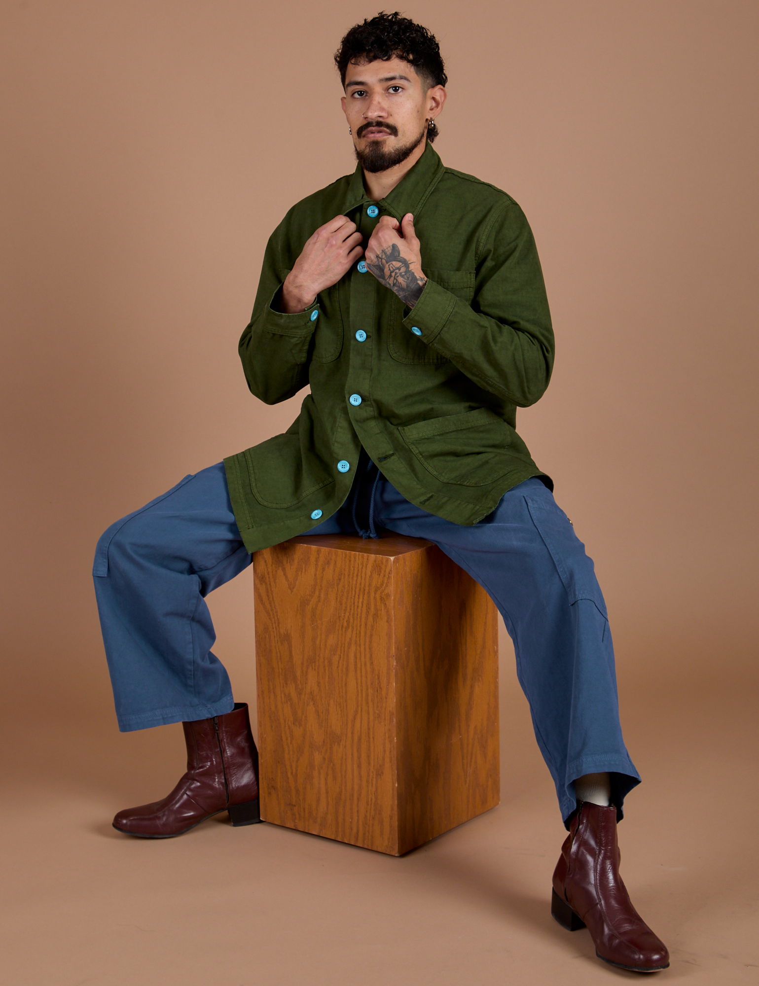 Ripstop Field Coat in Evergreen worn by Jesse