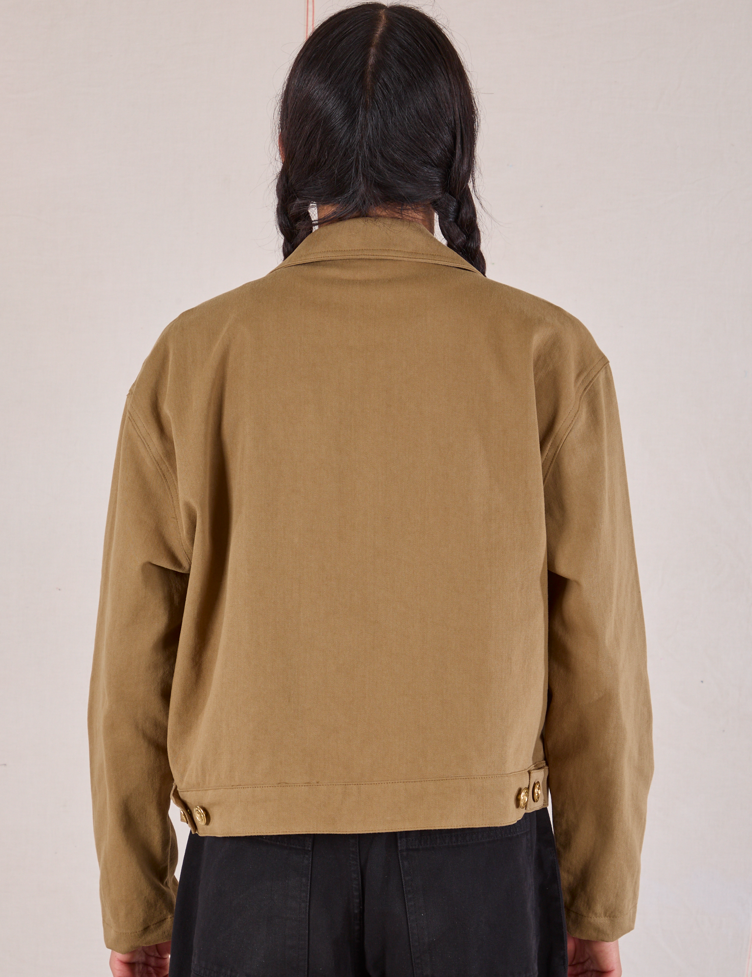Mechanic Jacket in Desert Brown back view on Anthony