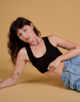 Mini Tank in Basic Black worn by Alex