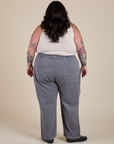 Work Pants in Washed Grey back view on Sam