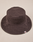 Wide Brim Denim Bucket Hats in Espresso Brown