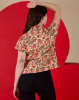 Back view of Hot Stuff Print Pantry Button-Up on Alex