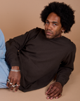 Long Sleeve Burly Tee in Espresso Brown worn by Jerrod