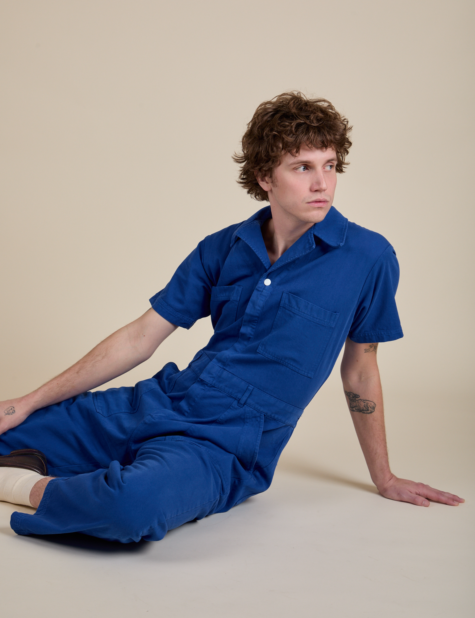 Short Sleeve Jumpsuit in Royal Blue worn by Quinn