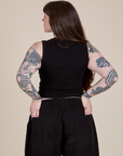 Muscle Tee in Basic Black back view on Sydney