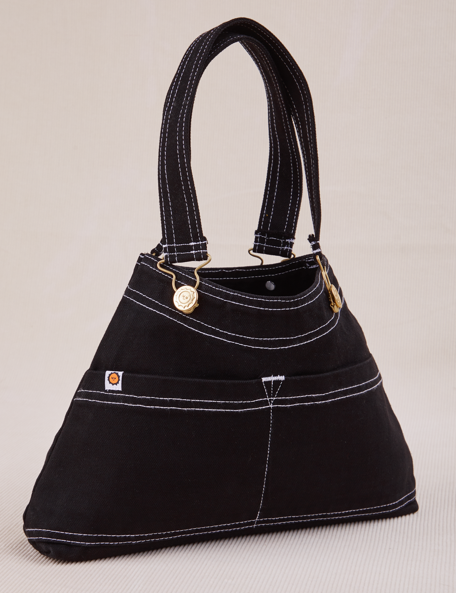Overall Handbag in Black angled view