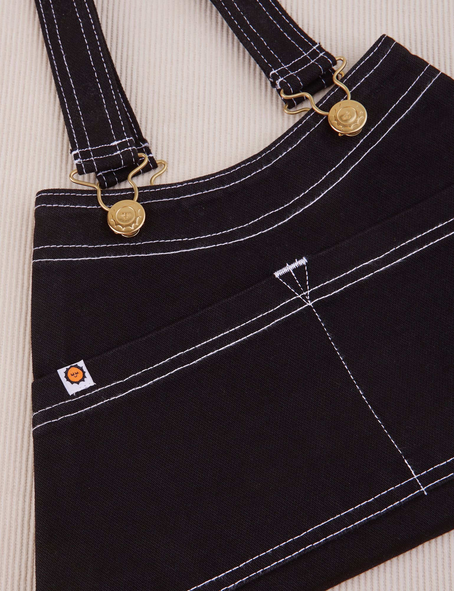 Overall Handbag in Black laid flat