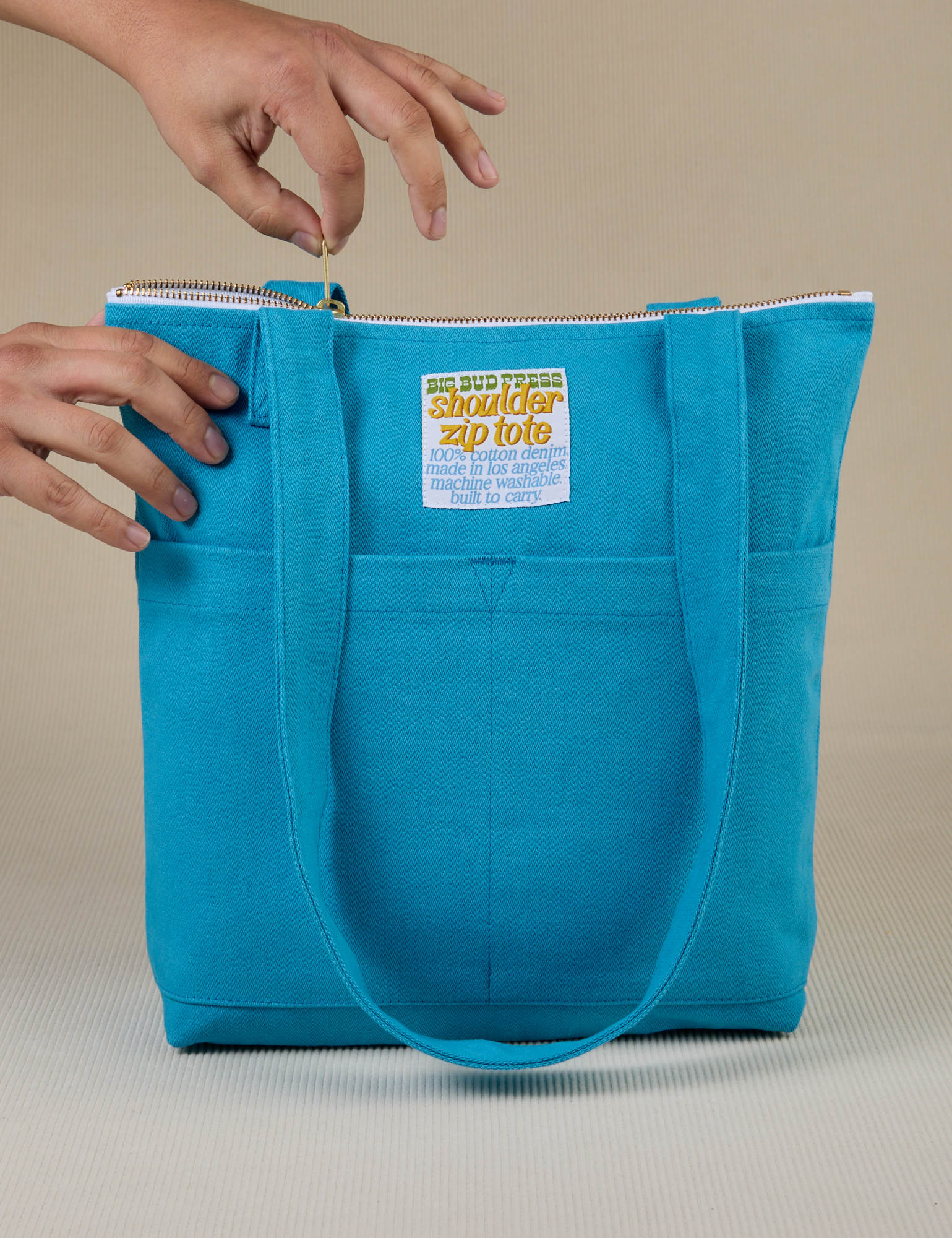 Over-Shoulder Zip Mini Tote in Hawaiian Blue