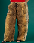 Close up of the Leopard Drop Pocket Pant on Juliet