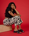 Kandia wearing the Cow Drop Pocket Pant with the Black Cropped Baby Tee