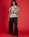 Kandia wearing the Cow Pantry Button Up
