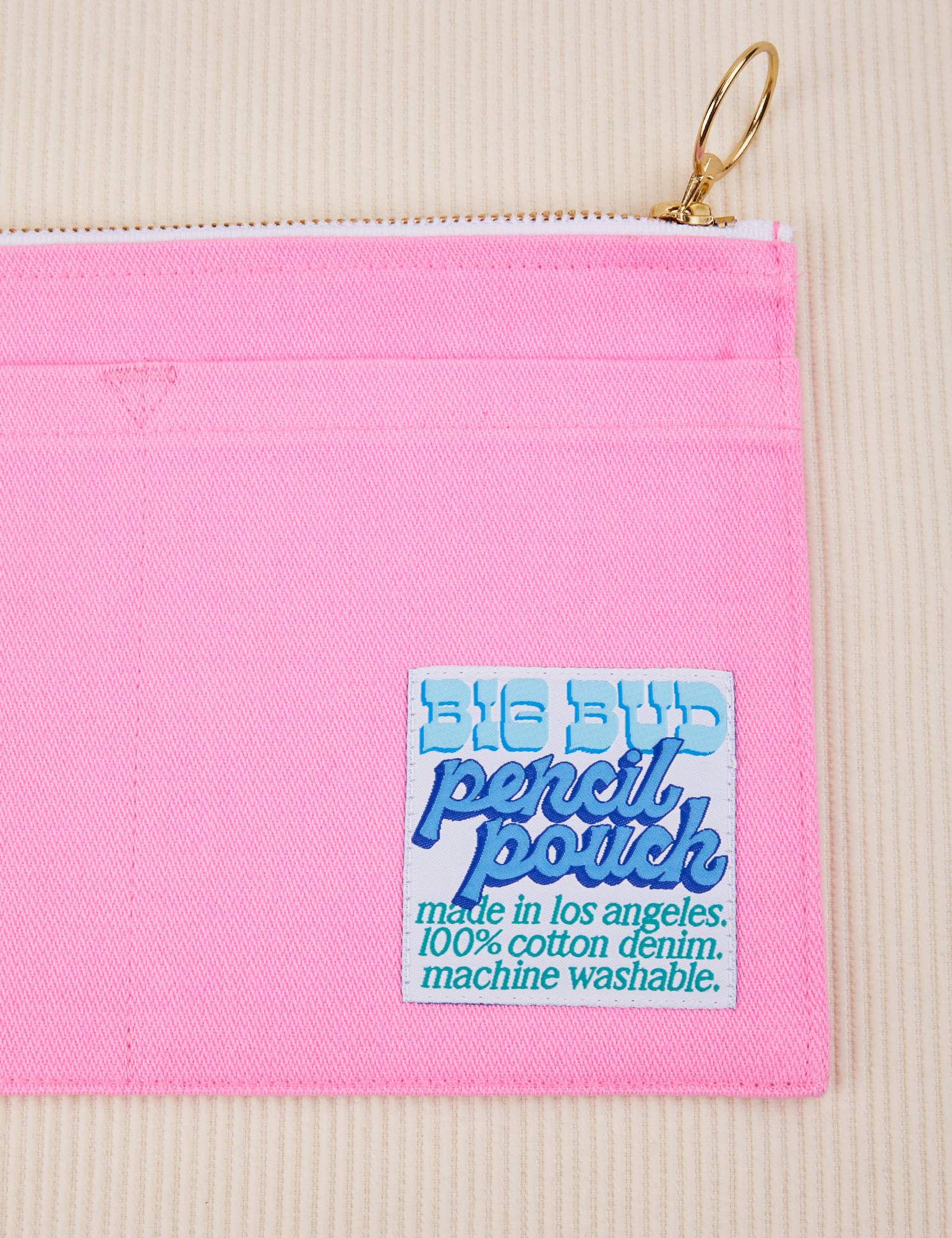 Close up of Pencil Pouch in Bubblegum Pink