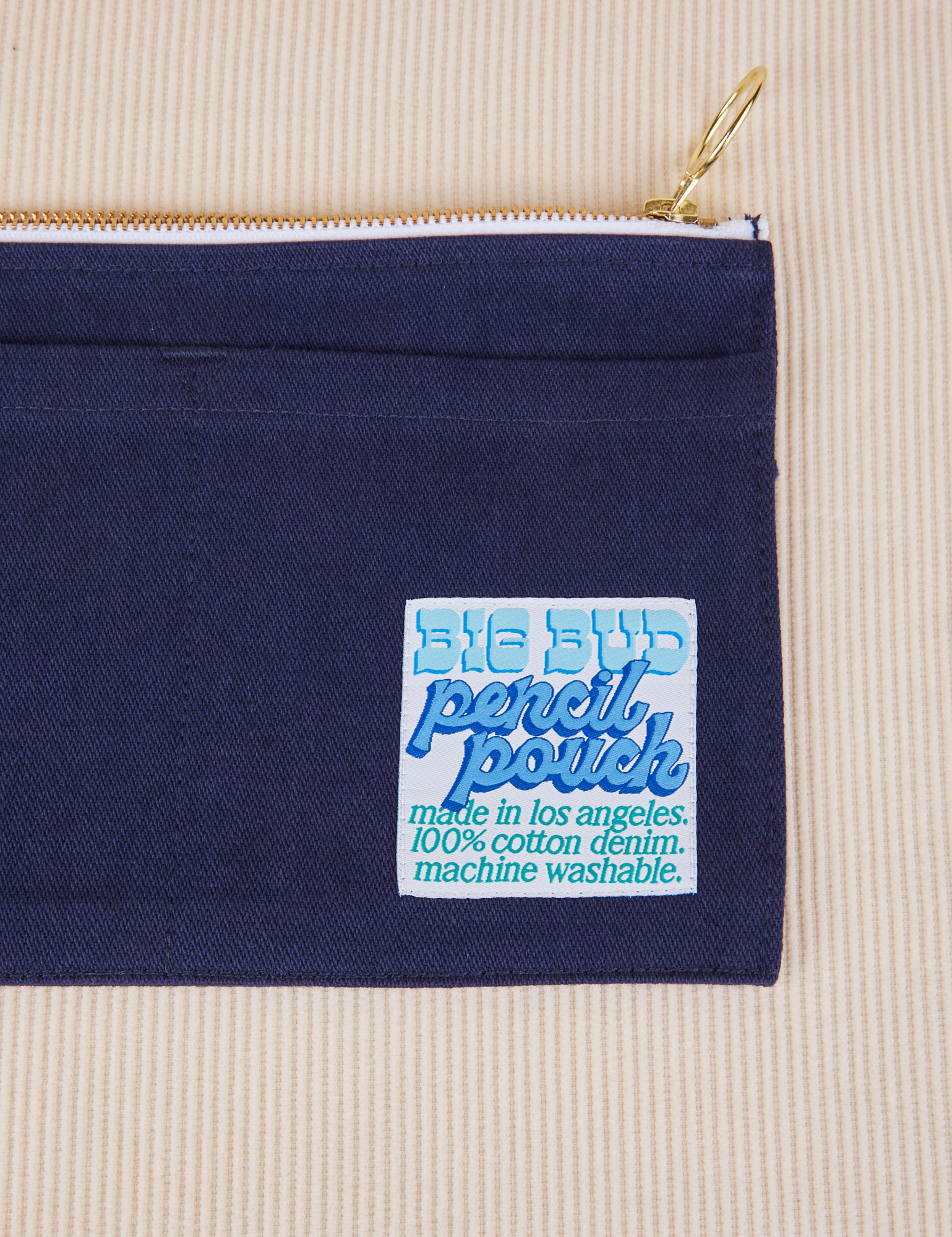 Close up of Pencil Pouch in Navy Blue