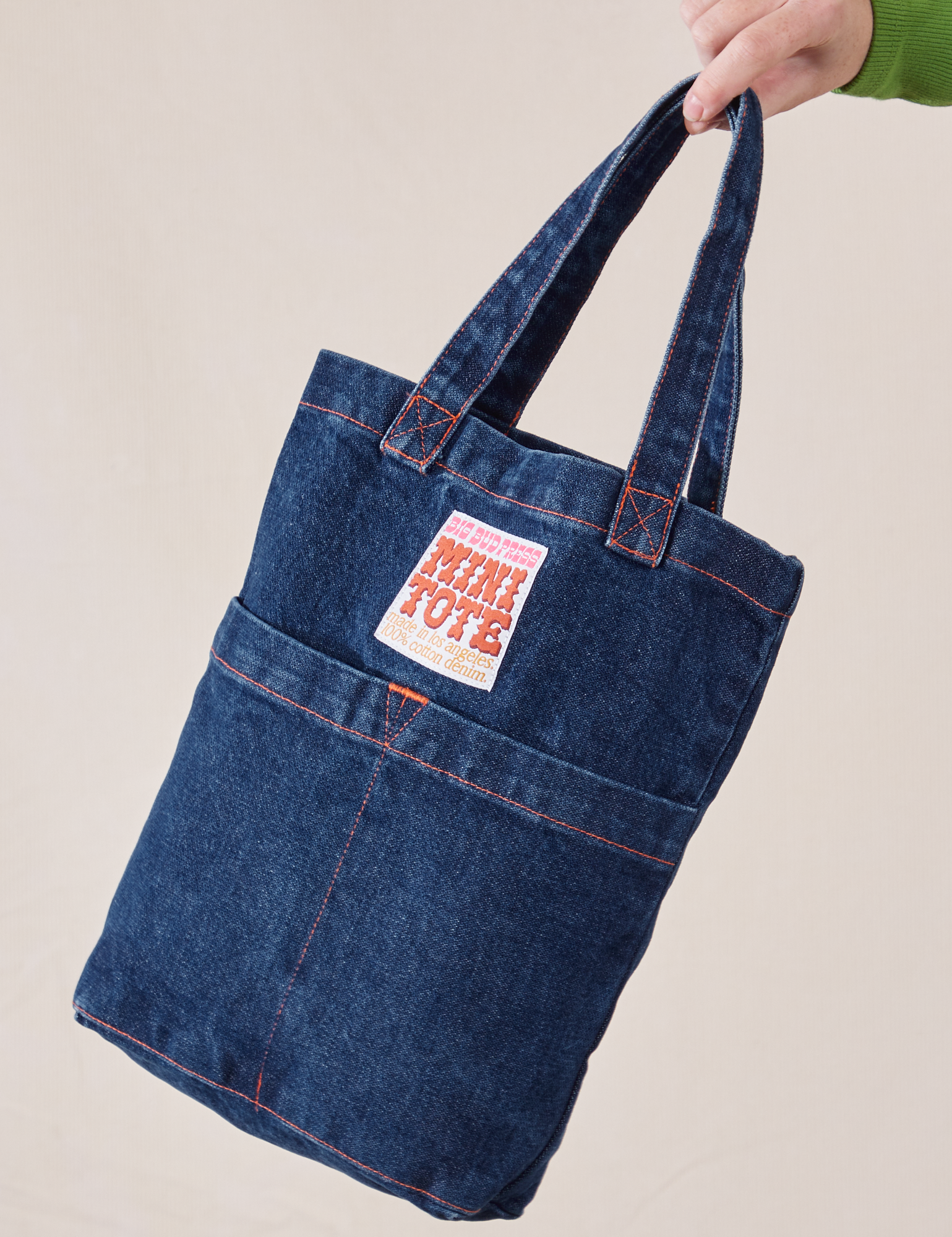 Denim Mini Tote Bag in Dark Wash