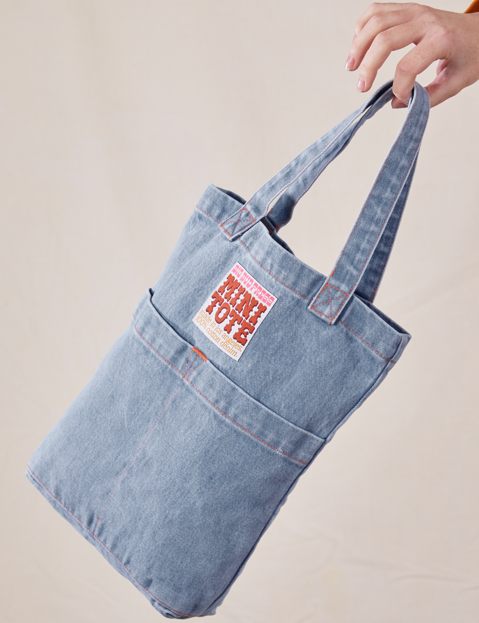 Denim Mini Tote Bag in Light Wash