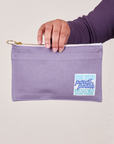Pencil Pouch in Faded Grape held by model