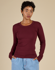 Mika in the Red wine Long Sleeve Baby Tee
