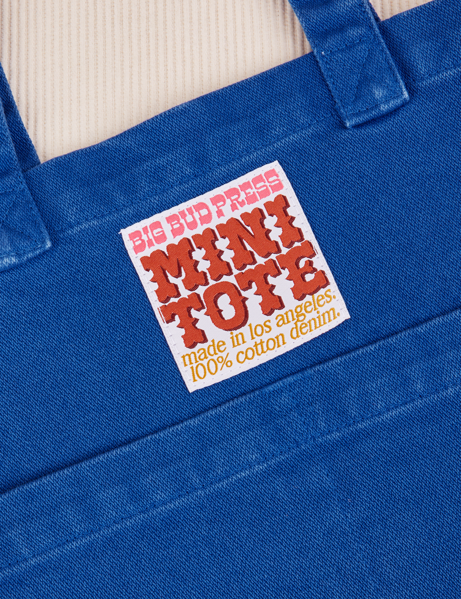 Royal Blue Mini Tote Bag close up