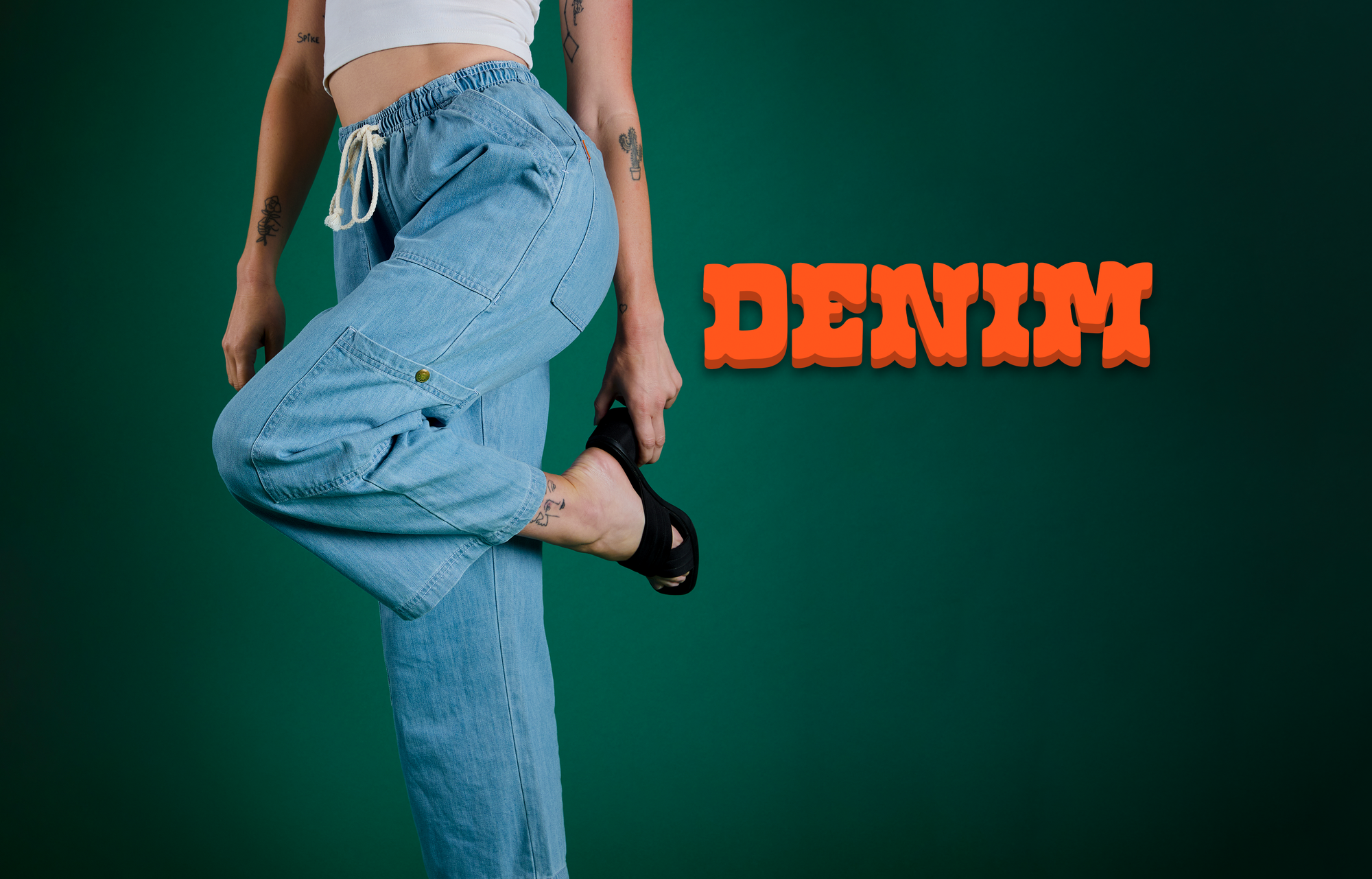 light wash denim drop pocket carpenter pants
