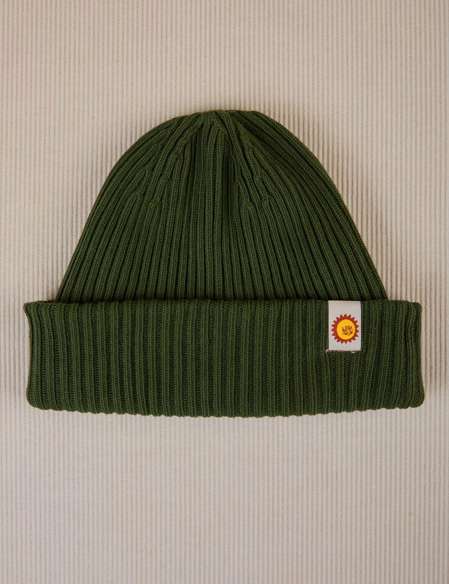 Ribbed Beanie in Evergreen