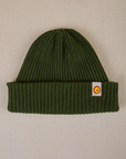 Ribbed Beanie in Evergreen