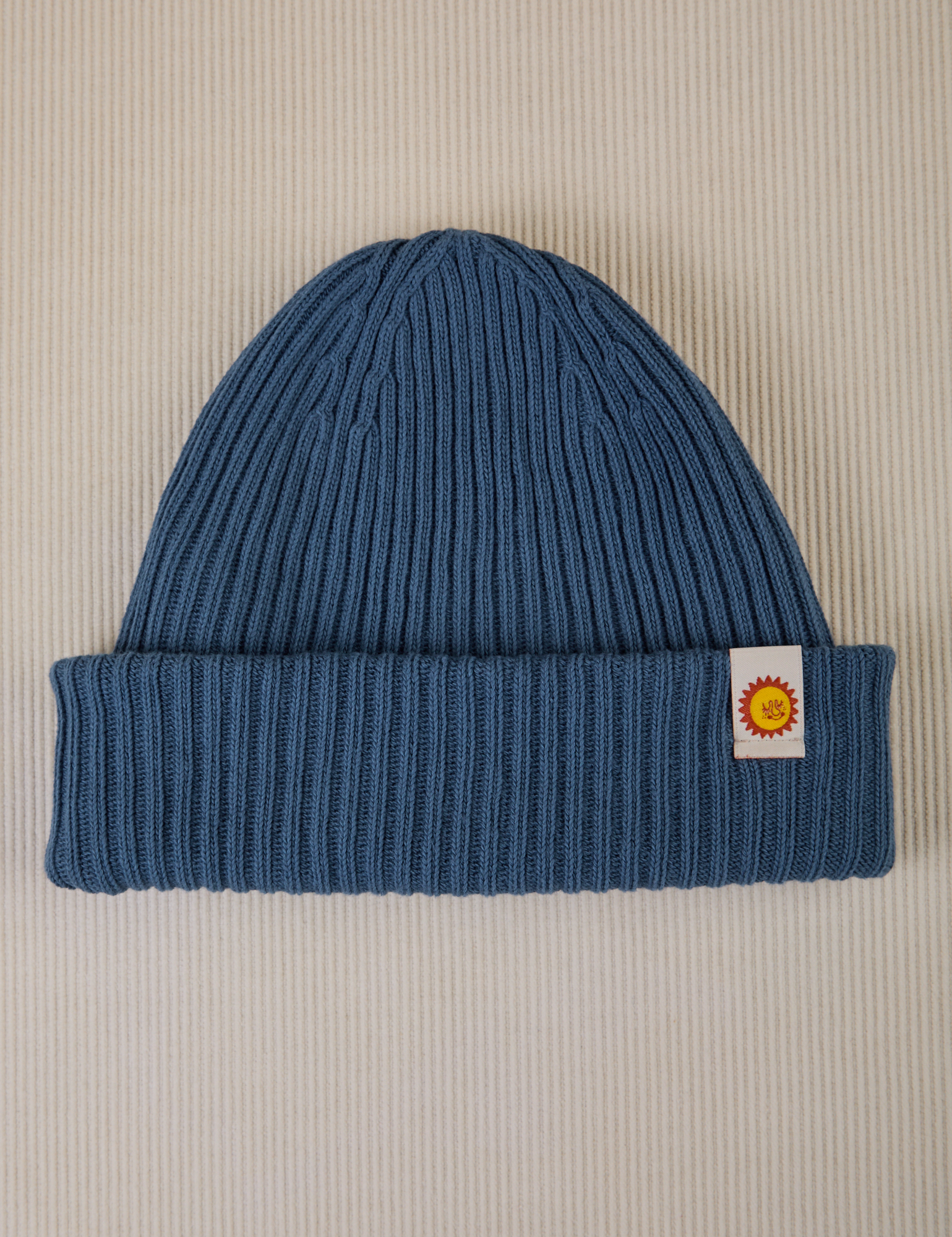 Ribbed Beanie in French Blue