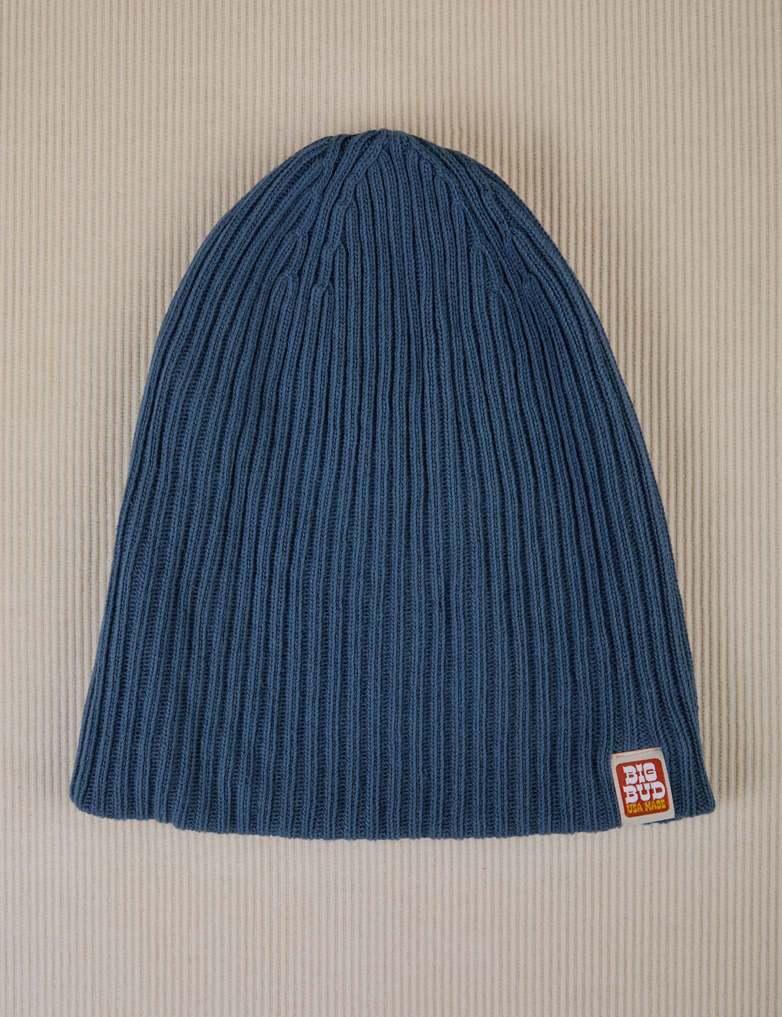 Unfolded Ribbed Beanie in French Blue