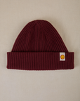 Ribbed Beanie in Red Wine