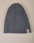 Unfolded Ribbed Beanie in Slate Grey